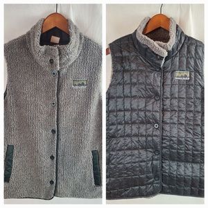 Patagonia Common Threads Women's (L) Reversible Fleece Gray & Green Down…